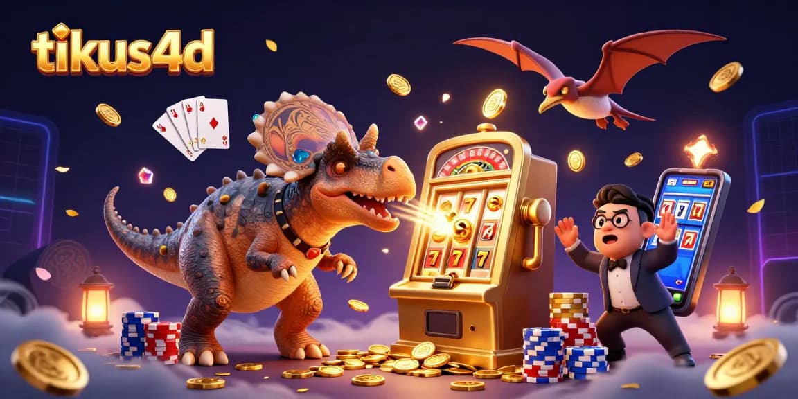 Experience thrilling gameplay on tikus4d, where a pachycephalosaurus hits a slot machine for a jackpot.