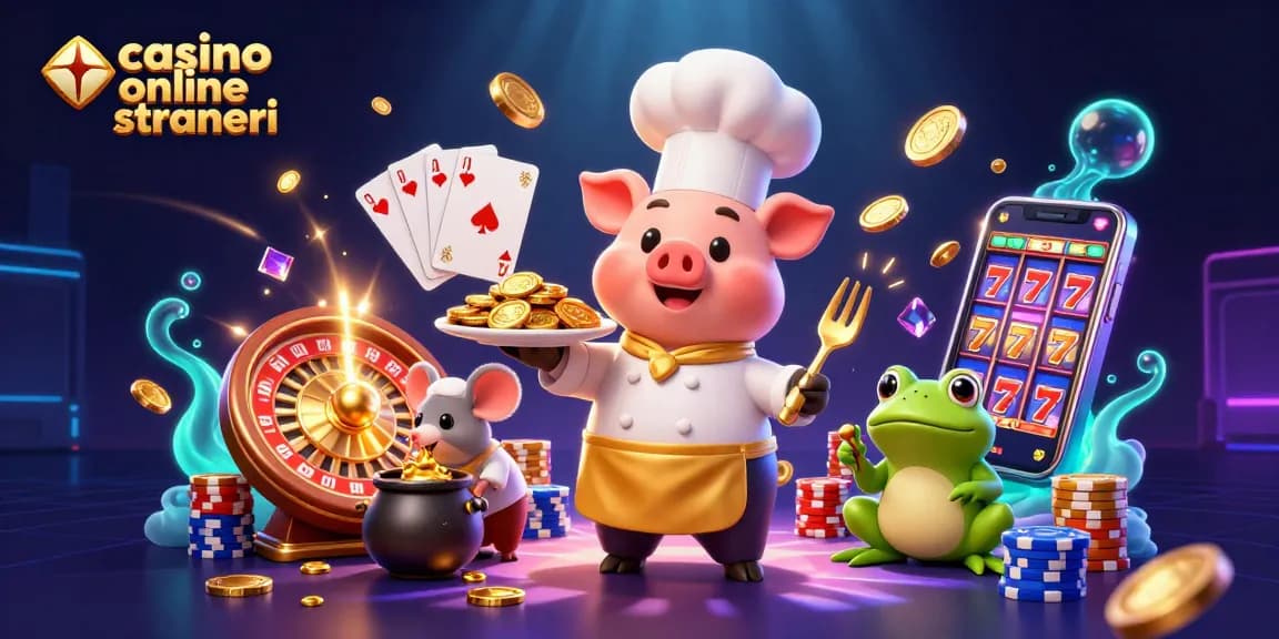 Vivi un'esperienza di gioco emozionante al casino online stranieri con personaggi animati e monete d'oro.