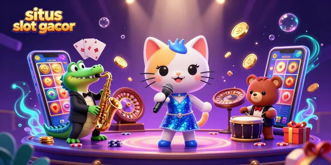 Experience thrilling gameplay with situs slot gacor featuring vibrant characters in a lively casino setting.