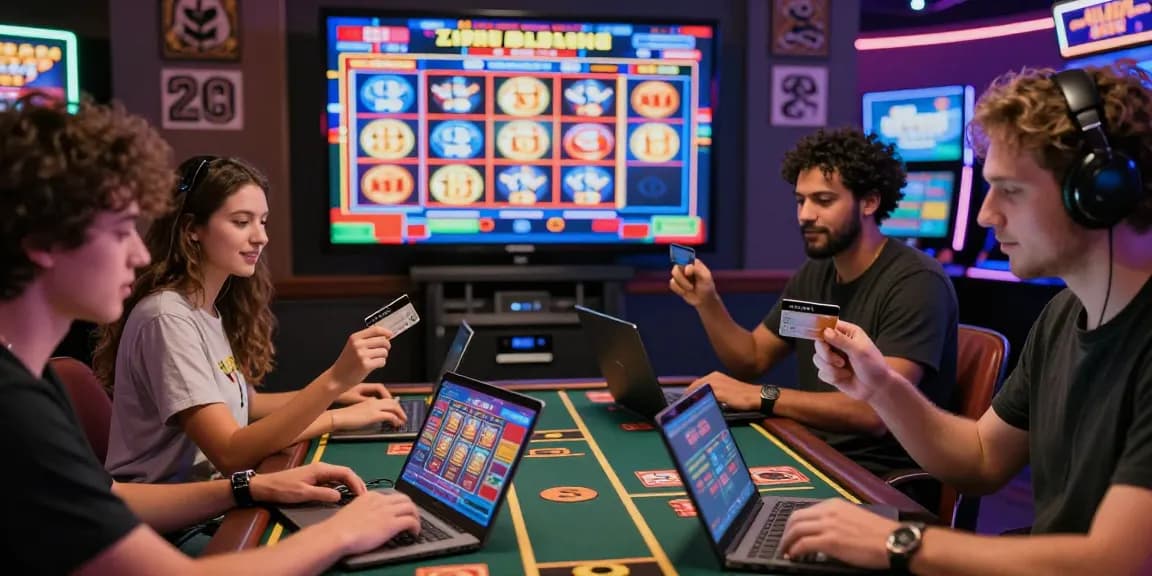 Exciting online gaming atmosphere showcasing players engaging in credit card casinos.