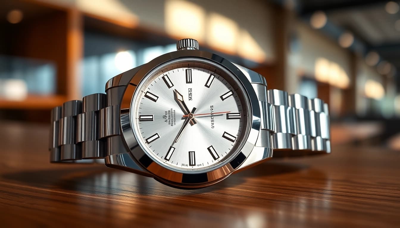 Admiring a luxury rolex replica watch showcasing exquisite details in a refined setting.