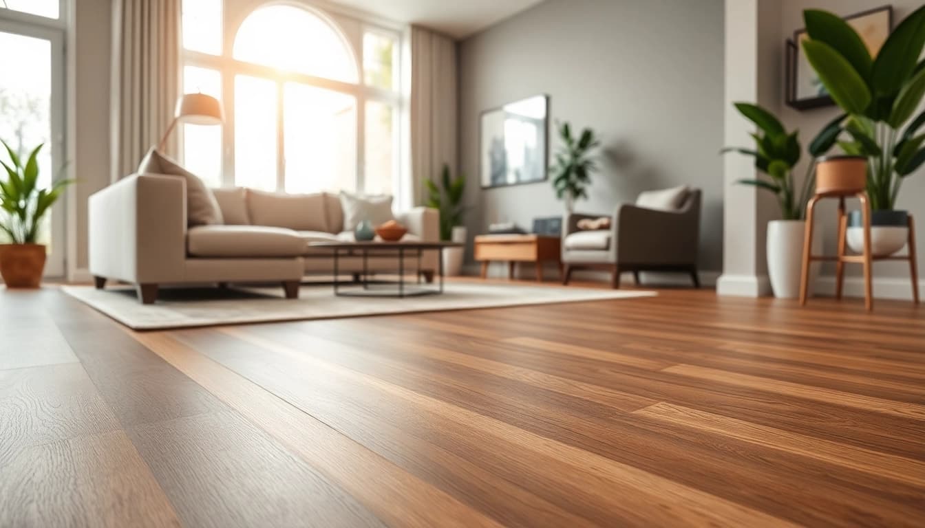 Lvp flooring installation showcasing elegant smooth textures in a cozy, modern living room.