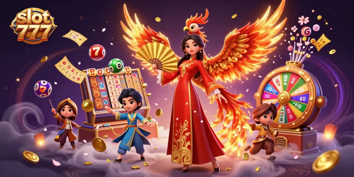 Experience thrilling wins with slot 777 in an energetic 3D casino scene full of excitement.