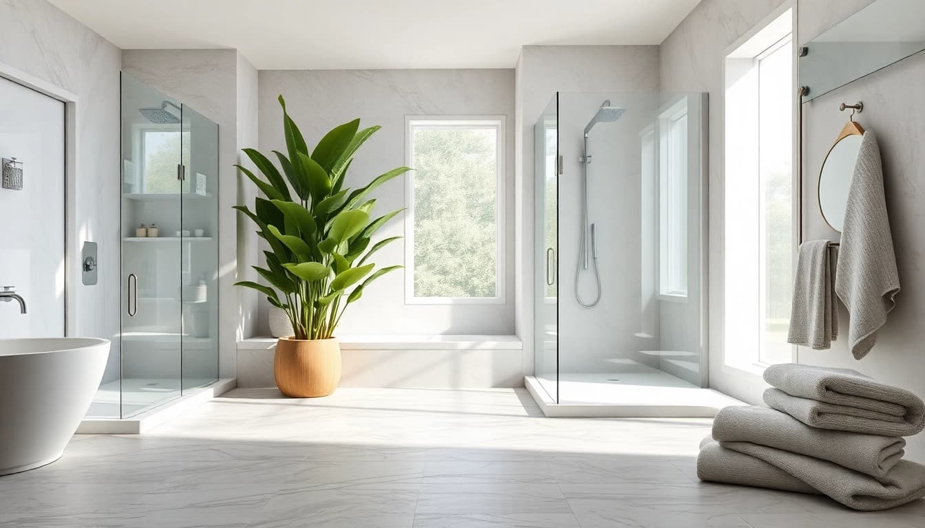 Experience elegant showers Australia with a luxurious bathroom showcasing modern design elements.