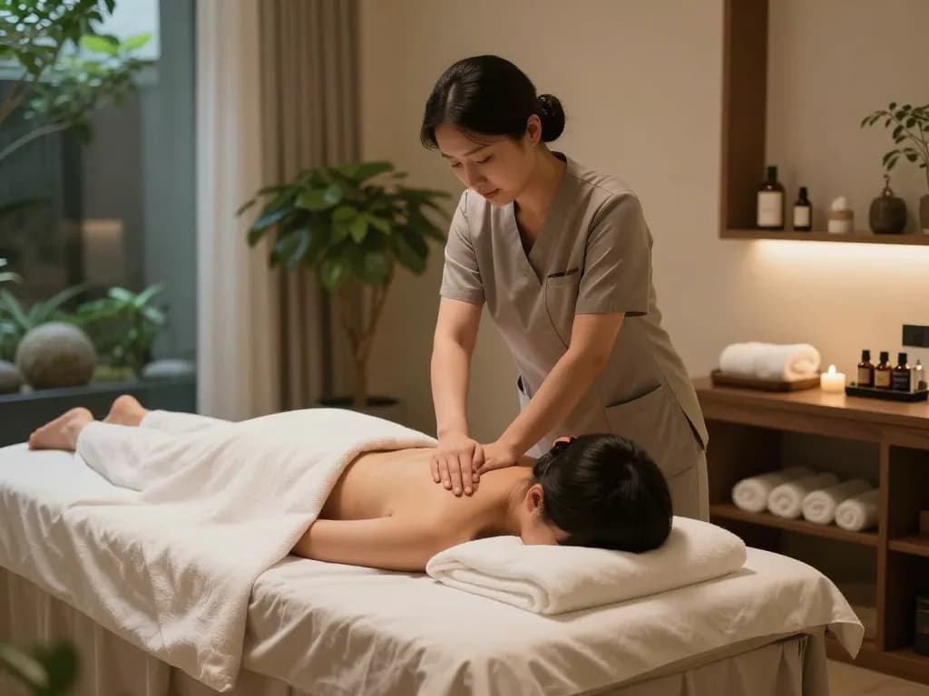 Relaxing Swedish massage session showcasing 강남스웨디시 techniques in a tranquil spa setting.