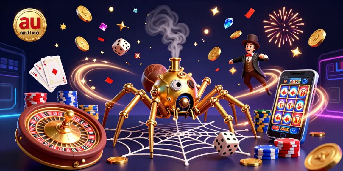 Experience the thrill of au online casino with vibrant steampunk characters, golden coins, and interactive games.