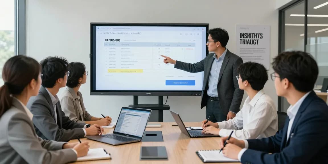 Team discussing how to detect fraud invoice using advanced technology in a modern office.