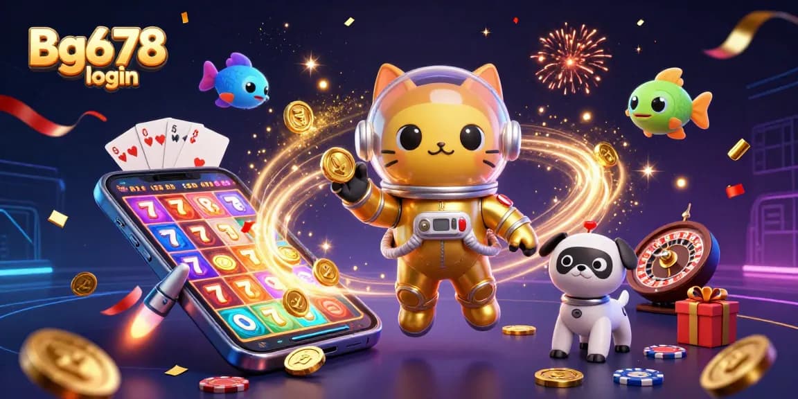 Engage with Bg678 login for thrilling slot games and jackpot opportunities amidst a cosmic adventure.