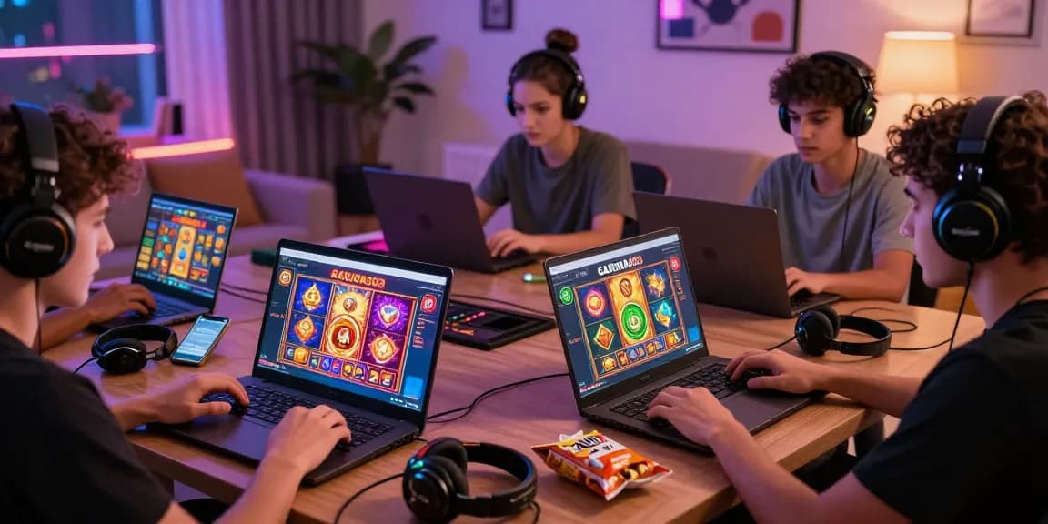 garuda303 login experience with players enjoying slot games in a vibrant online gaming atmosphere
