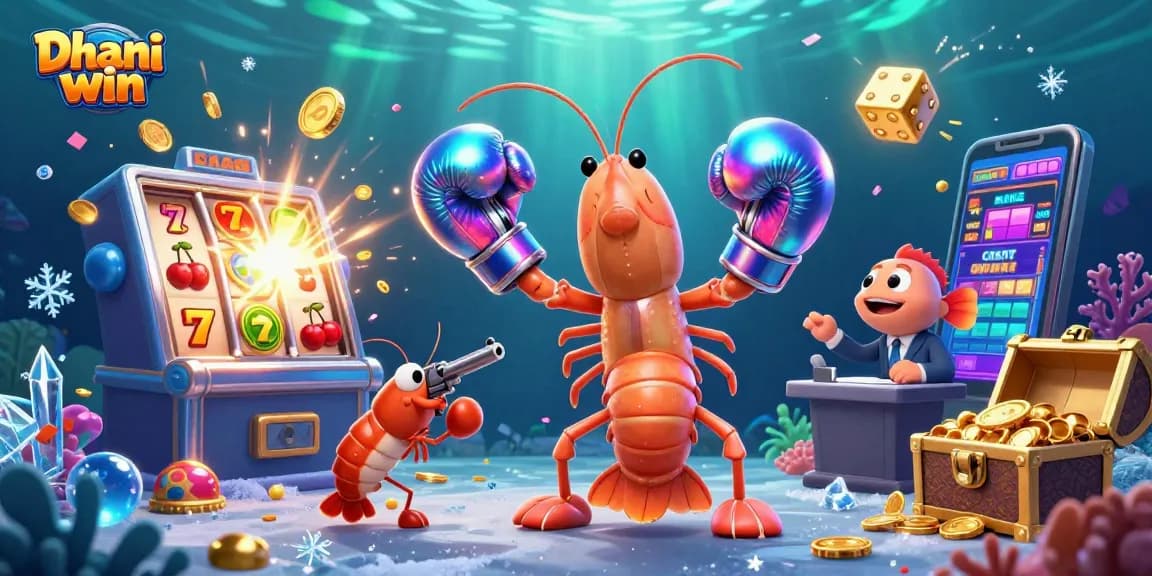 Dive into the excitement of Dhani win with vibrant slot machines and engaging characters in a thrilling gambling atmosphere.