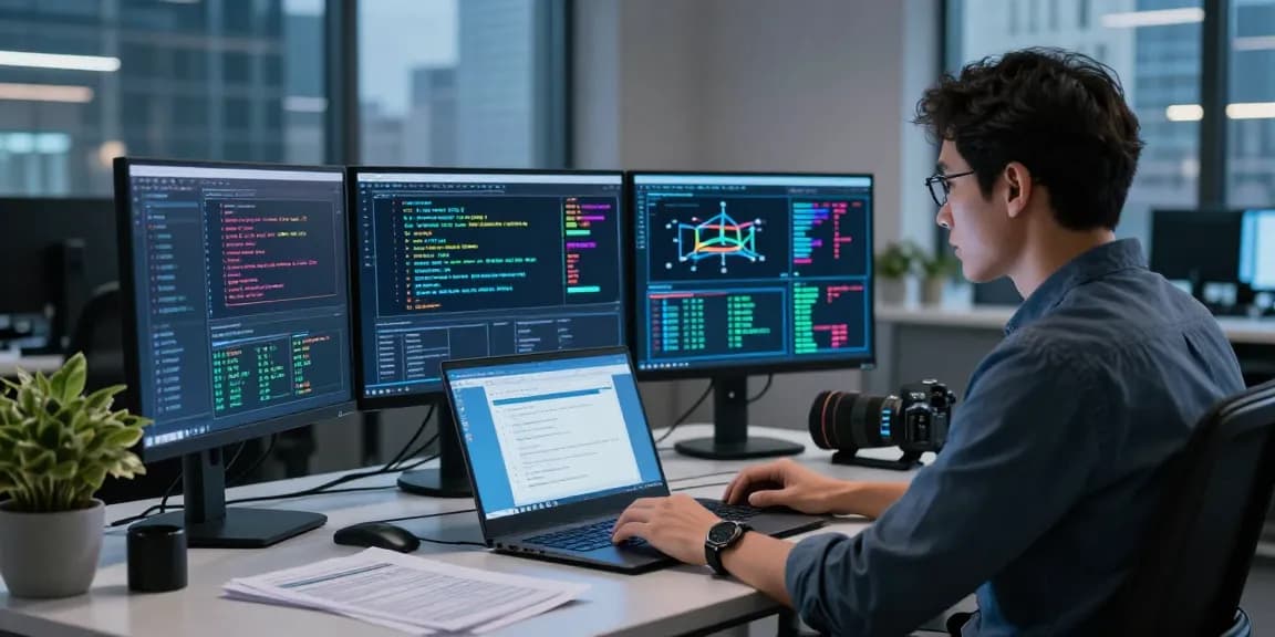 Cybersecurity expert analyzing shs-dome5.com vulnerabilities at modern workstation.