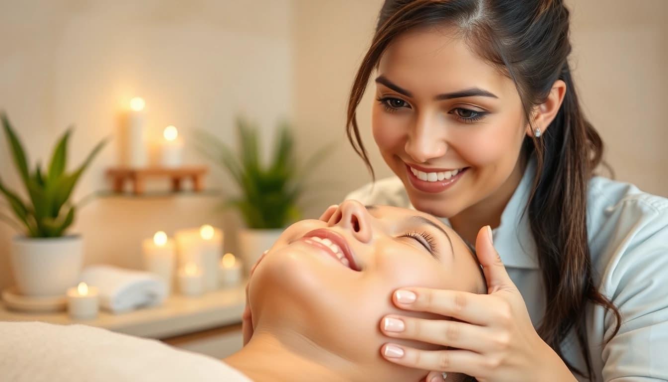Esthetician Queens NY providing a rejuvenating facial treatment in a serene spa ambiance.