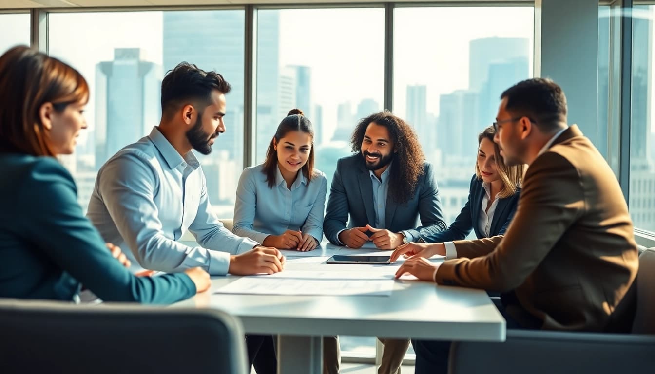 Finding local sales jobs near me with a collaborative team in a bright office.