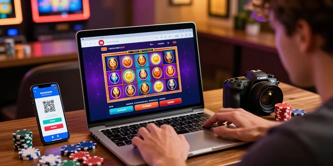 Online slot deposit 1000 experience with vibrant casino graphics and payment options.