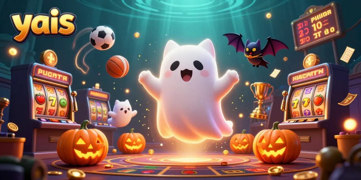 Experience the thrill of yais at dynamic credit card casinos with vibrant 3D ghost and gaming elements.