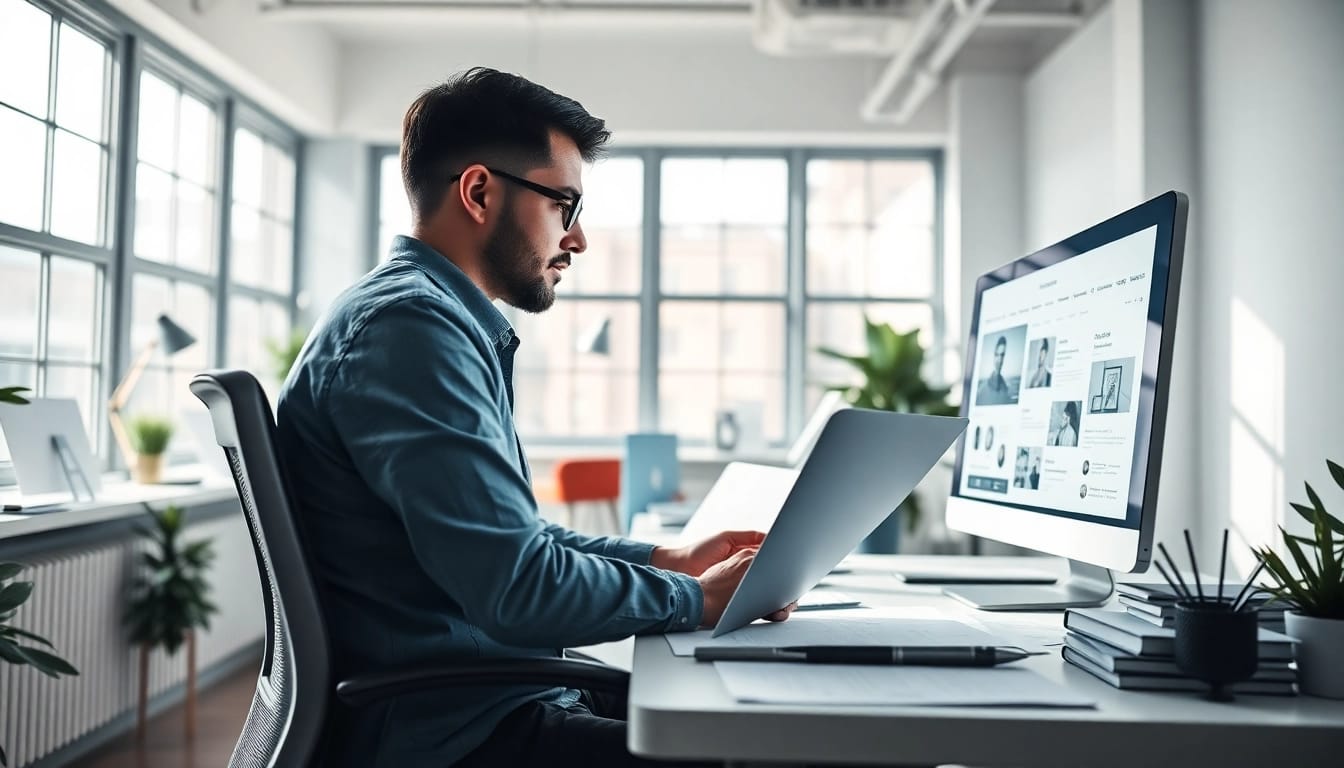 Showcasing Website Designers Hereford at work in a modern office environment