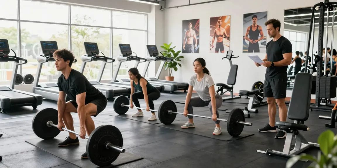 Dynamic training scene at Unique Pharma Steroid Shop showcasing diverse fitness activities.