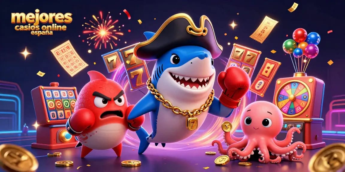 Visualiza los mejores casinos online en España con un diseño vibrante y lleno de acción.