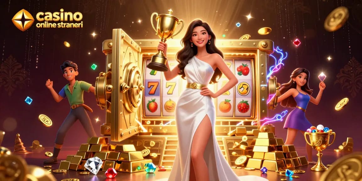 Scopri il lusso con la nostra illustrazione dei casino online stranieri che mette in mostra vittoria ed emozione.