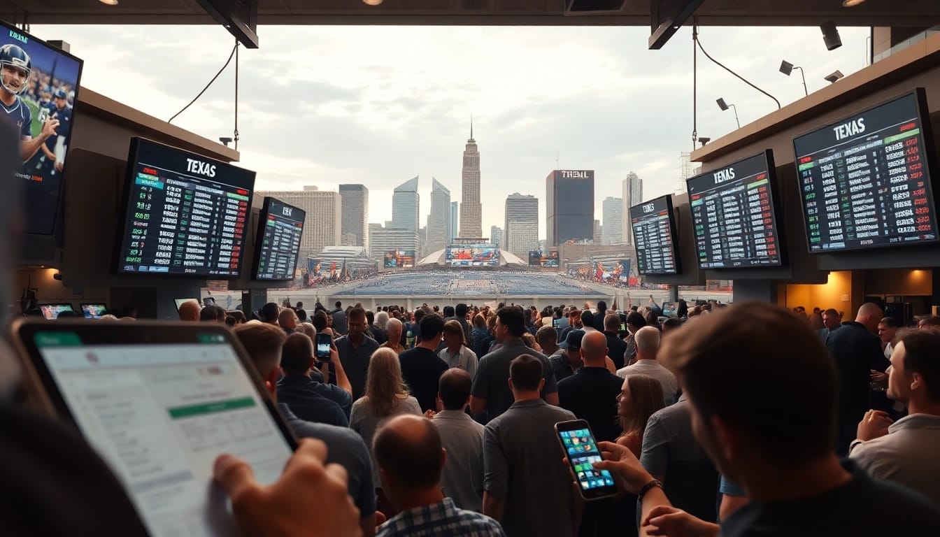 Visual representation of sports betting sites Texas with dynamic action and engaging elements.