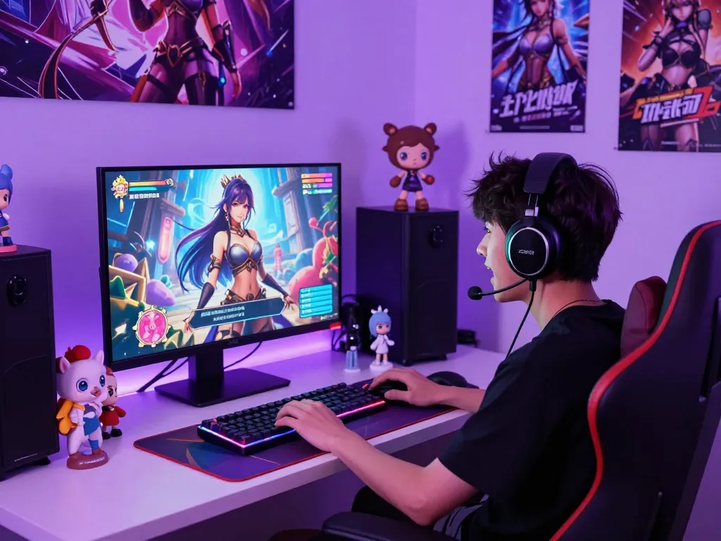 Player experiencing degrees of lewdity in visually stunning adult game setup with immersive atmosphere.