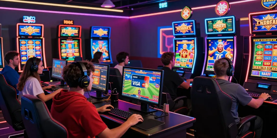 Players enjoying their time at online casinos that accept credit cards with vibrant gaming screens and excitement.