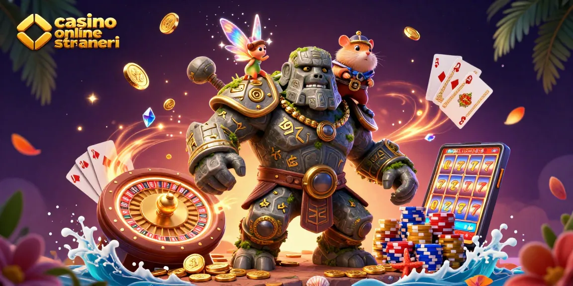 Unisciti all'avventura nei casino online stranieri con un guardiano di pietra e una fata scintillante!