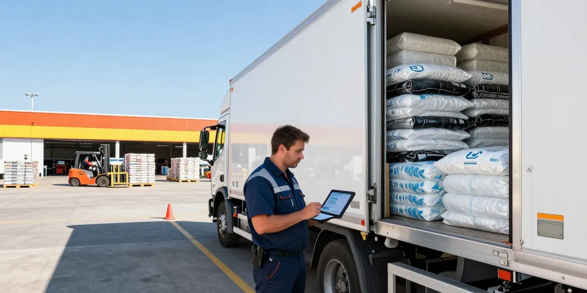 Frigo Transport Dortmund: OCARGO-Mitarbeiter überprüft temperaturempfindliche Waren in modernem Kühltransporter.