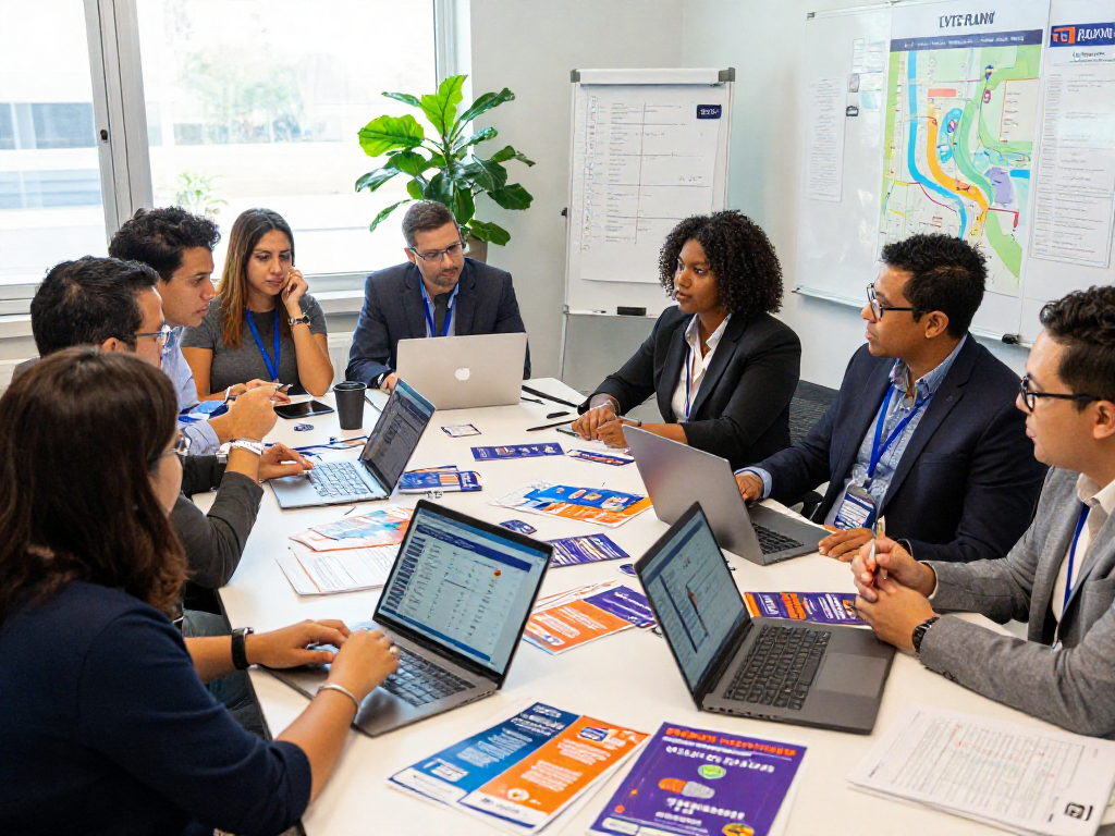 Vibrant campaign team collaborating on strategies, showcasing political direct mail company tactics for success