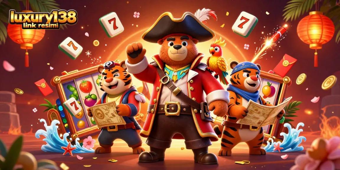 Gamble confidently at luxury138 link resmi with pirates and treasure in a vibrant online casino scene.