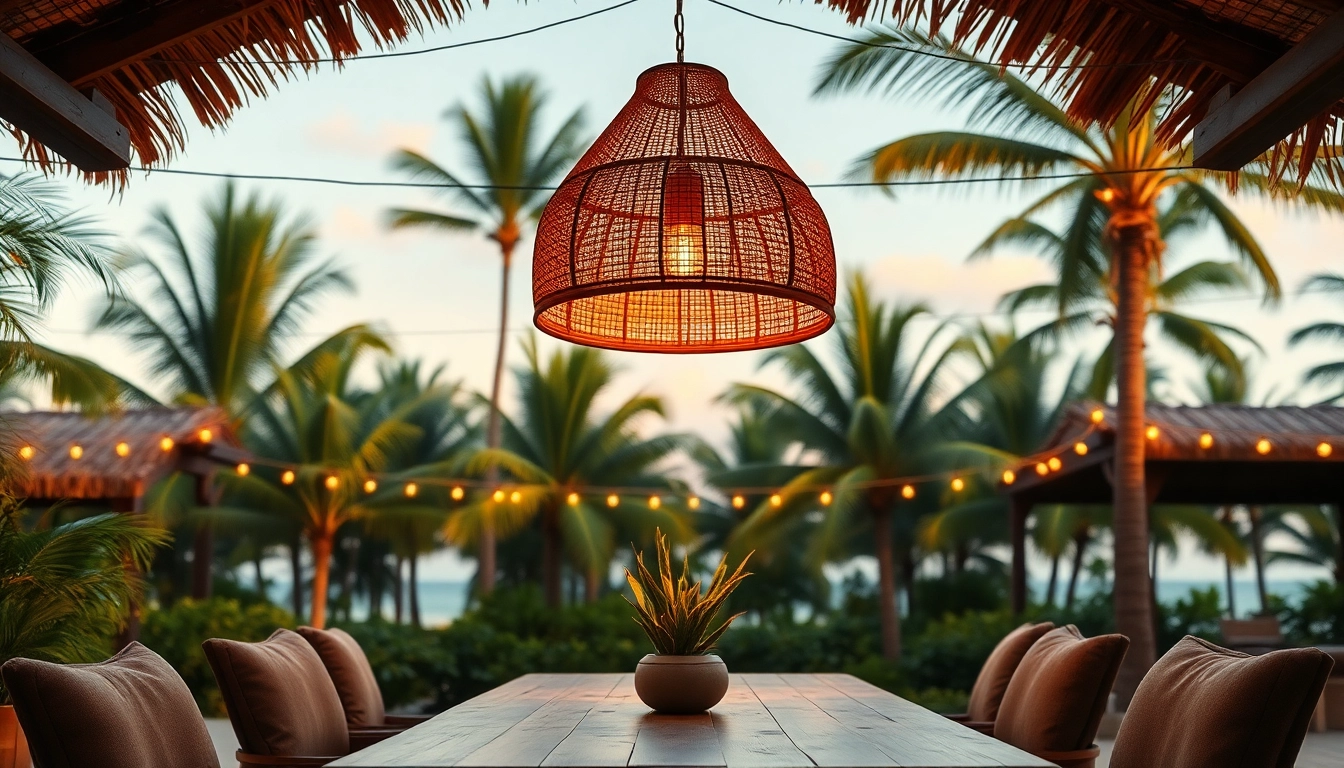 Transforming spaces with island lighting featuring a woven pendant light.
