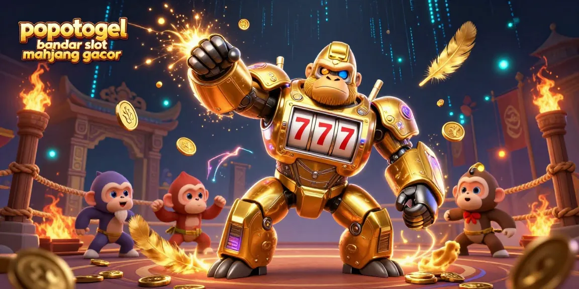 Experience popotogel bandar slot mahjong gacor with dynamic golden gorilla mech and gaming elements.