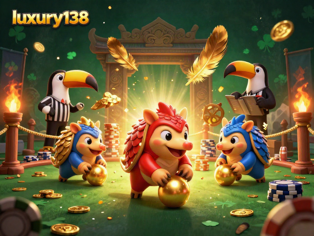 Luxury138 memperlihatkan dua pangolin rival dalam adegan kasino yang penuh energi dengan detail menarik