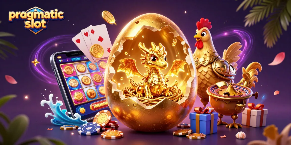 Permainan slot Pragmatic yang menarik dengan naga emas dan chip poker.