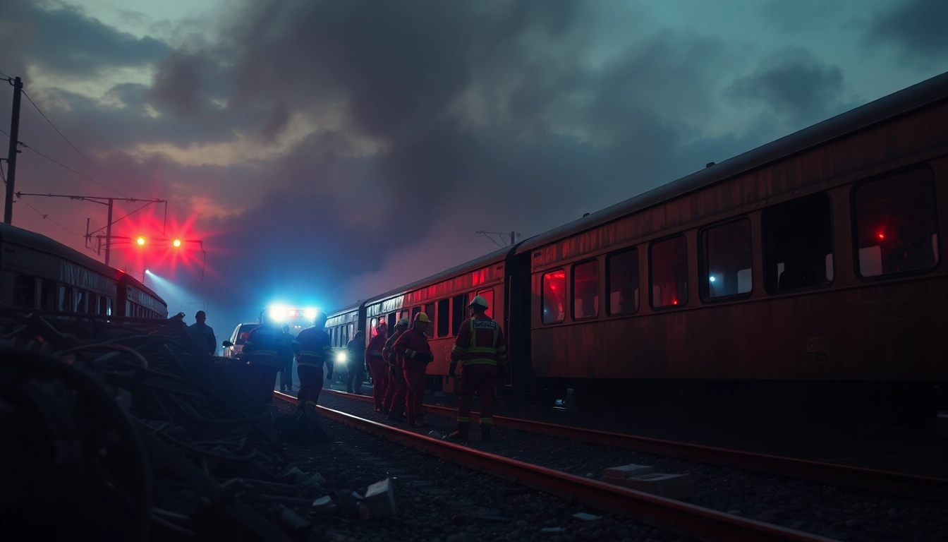 Emergency responders assist victims in the aftermath of a spain train crash, highlighting chaos and urgency.