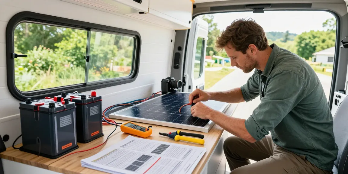 rokok88 alternatif electric system upgrade in modern van conversion with advanced tools and natural light