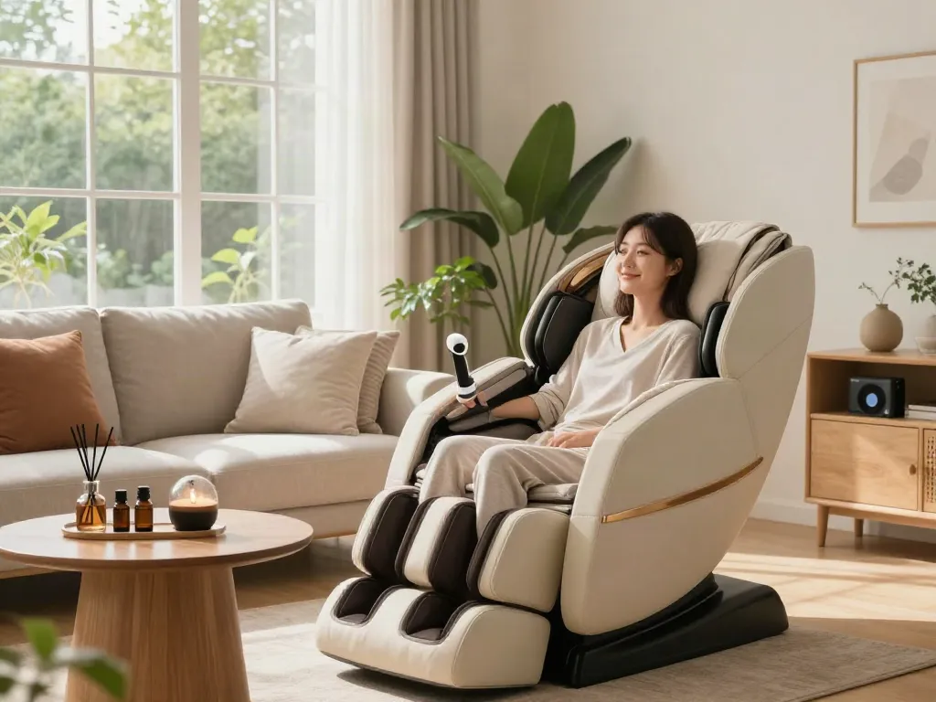 Relaxing 강북출장마사지 scene in a bright wellness space with soothing decor.