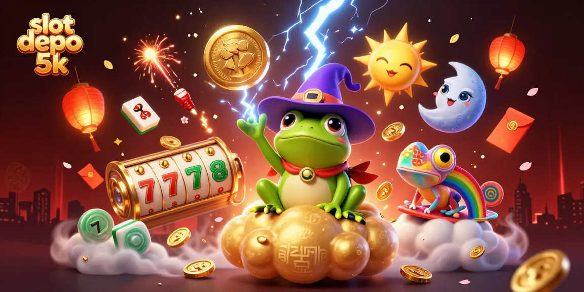 Experience thrilling wins at slot depo 5k with our vibrant slot game illustration.