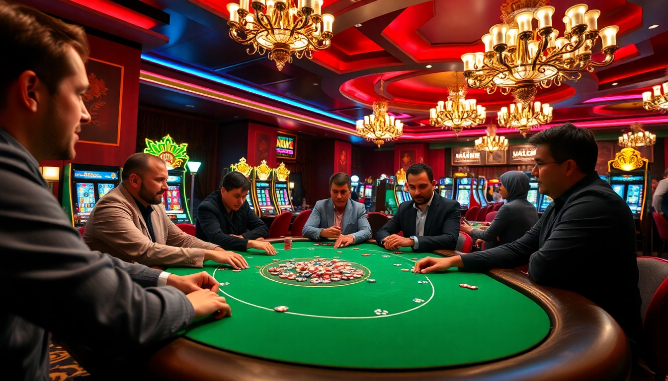 Main game in ibet44, showcasing poker players at an engaging casino table.