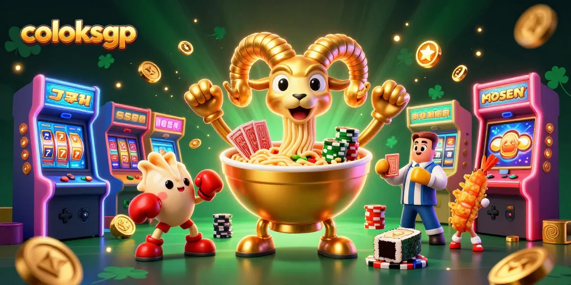 Experience the excitement of coloksgp with vibrant arcade elements and colorful characters in a lively casino scene.