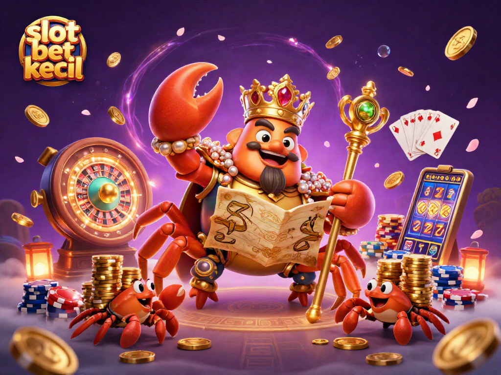 Engage in exciting gameplay with slot bet kecil as a golden crab emperor leads a 3D casino adventure.