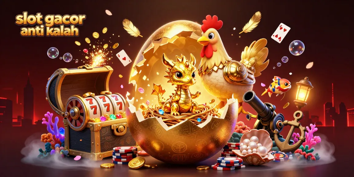 Spin to win on the slot gacor anti kalah platform with a golden dragon and poker chips.