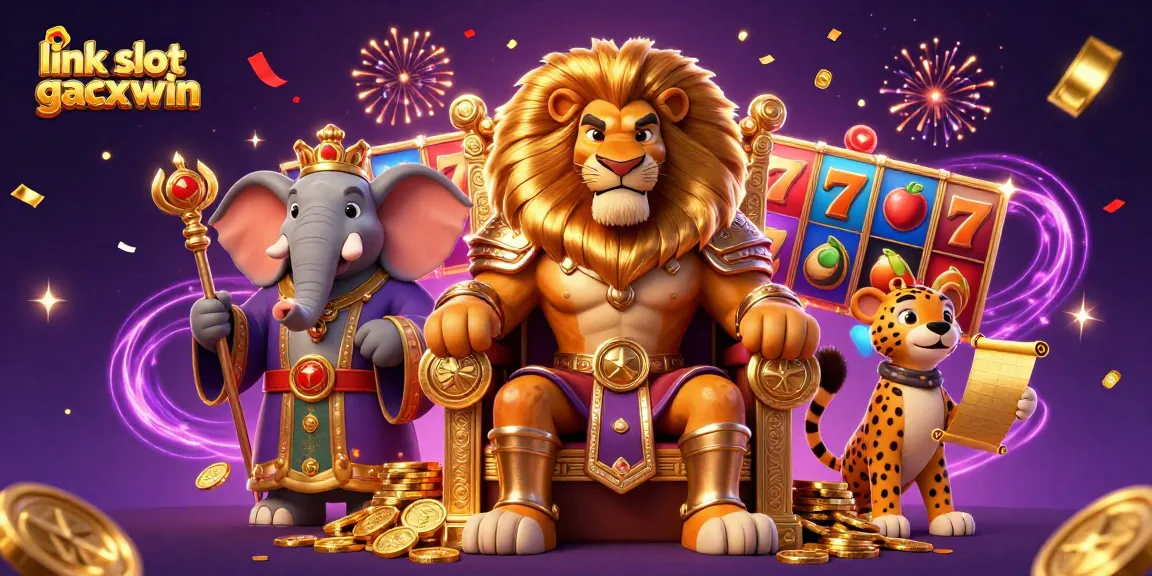Menangkan besar dengan link slot gacor maxwin dalam pemandangan kasino yang penuh warna ini yang menampilkan elemen slot yang menarik.
