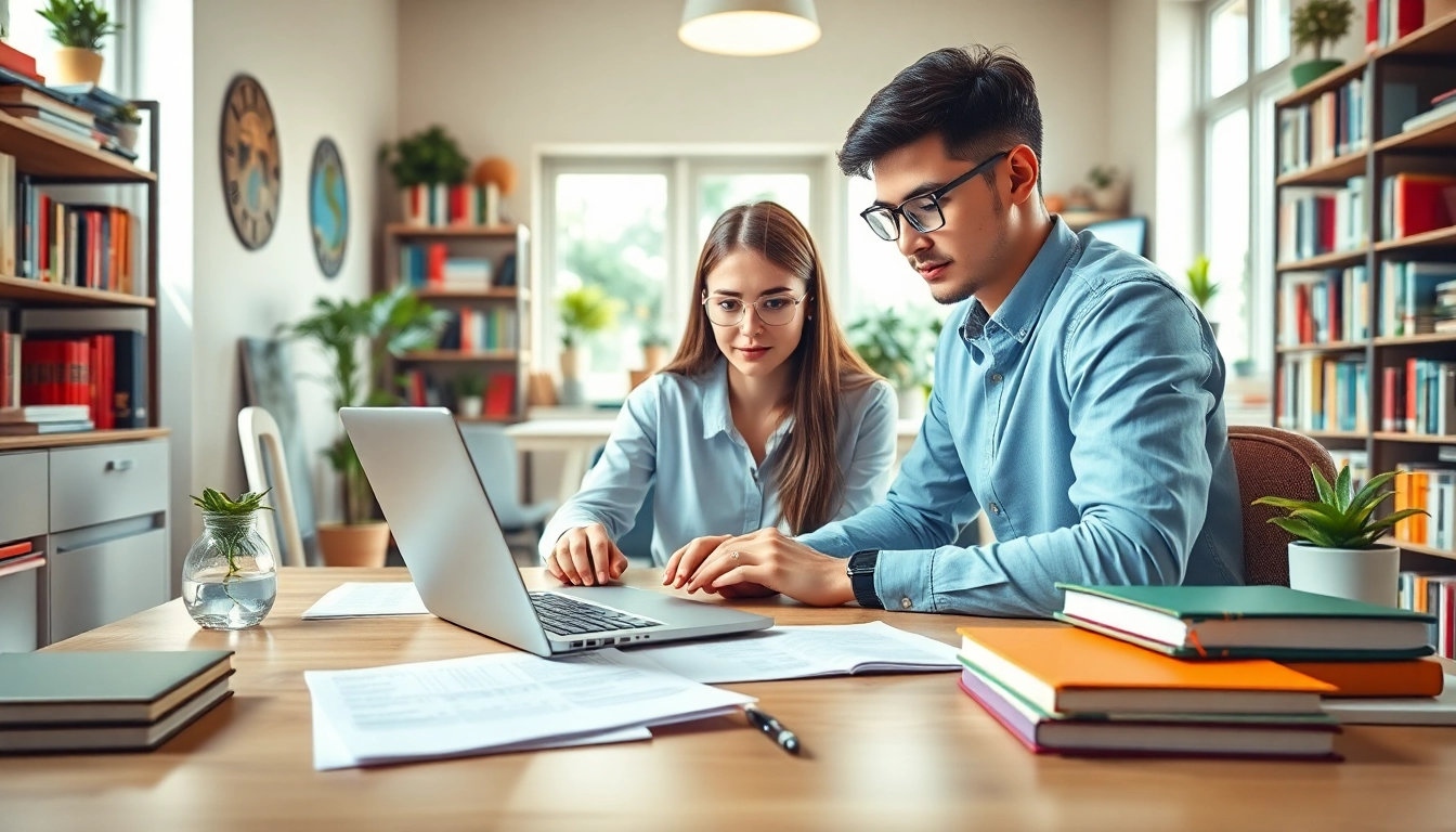 Pay someone to take TOEFL with a focused student studying at a bright desk filled with resources.