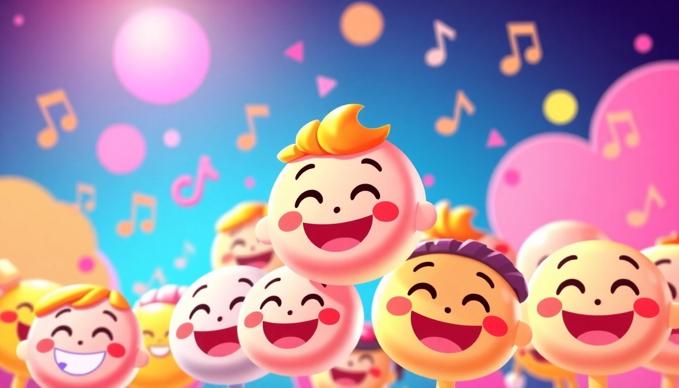 Display a lively collection of tiktok emojis with vibrant colors, showcasing their expressive potential.