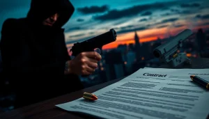 Engaging visual of Contracts and Bullets book highlighting a pivotal assassin moment.