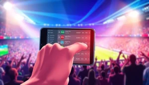Engaging view of sports betting apps India on a smartphone, illustrating interaction and excitement.
