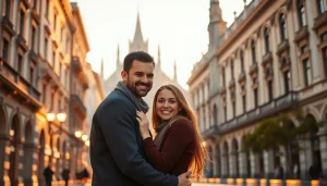 Realizza un book fotografico Milano per una coppia romantica in una scenografia urbana.