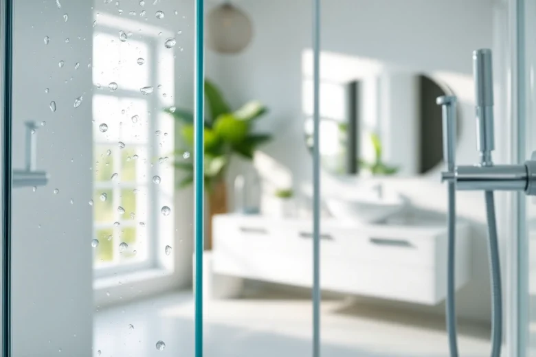 Erleben Sie die sonni Duschkabine in einem eleganten Badezimmerdesign mit modernen Glasoberflächen.