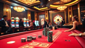 Exciting baccarat at nhà cái bin88 with elegant dealers and vibrant casino atmosphere.